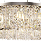 Regent Cholet Round 12 Light Chandelier in Polished Chrome with Crystal