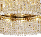 Regent Cholet Round 12 Light Flush Chandelier in Gold with Crystal