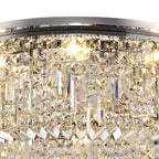 Regent Cholet Round 12 Light Flush Chandelier in Polished Chrome with Crystal