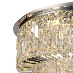 Regent Cholet Round 12 Light Flush Chandelier in Polished Chrome with Crystal