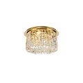 Regent Cholet Round 5 Light Flush Chandelier in Gold with Crystal