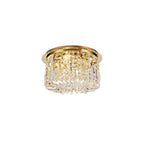 Regent Cholet Round 5 Light Flush Chandelier in Gold with Crystal