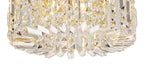 Regent Cholet Round 5 Light Flush Chandelier in Gold with Crystal