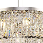 Regent Cholet Round 8 Light Chandelier in Polished Chrome with Crystal