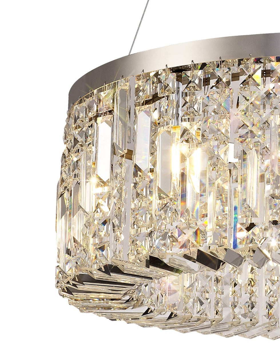 Regent Cholet Round 8 Light Chandelier in Polished Chrome with Crystal