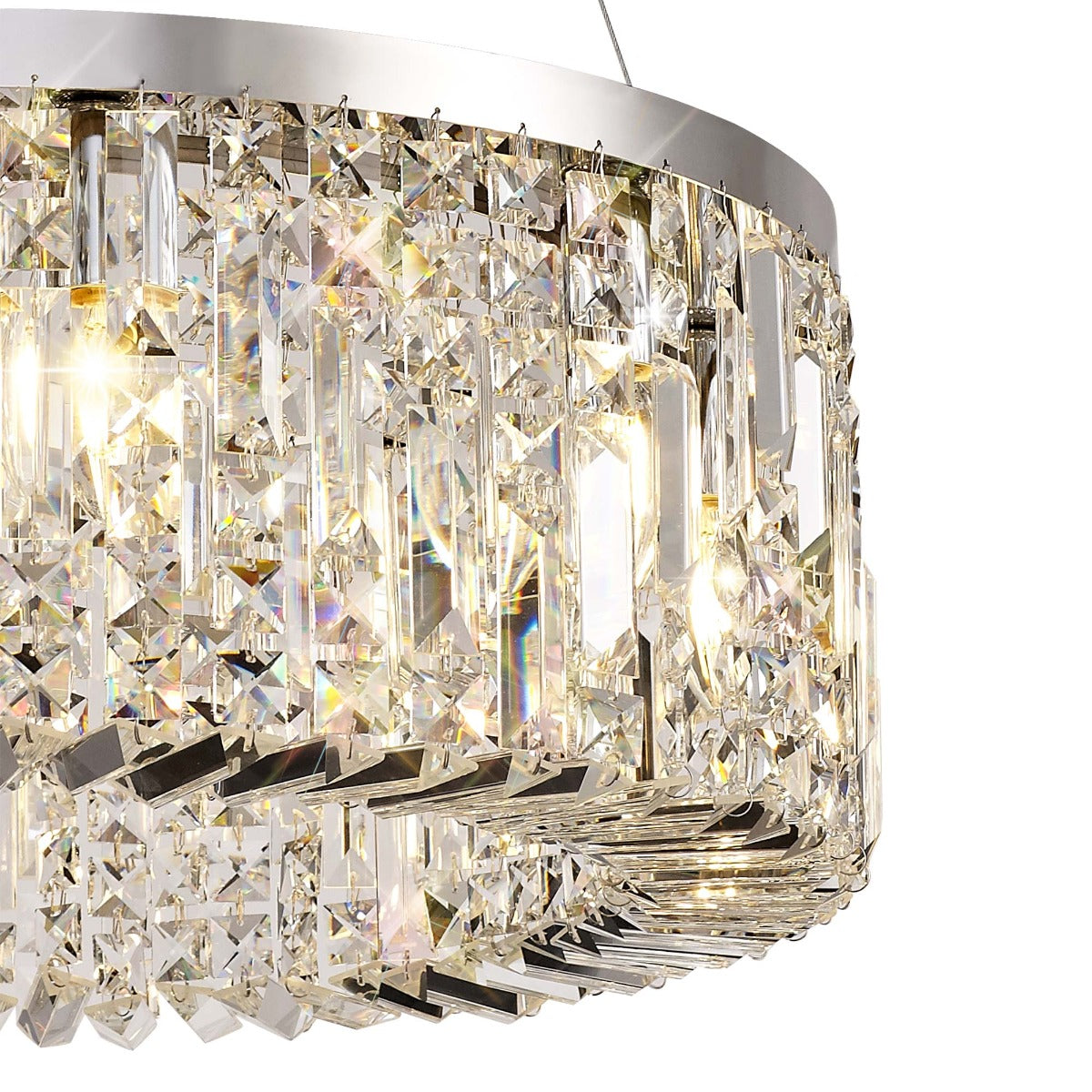Regent Cholet Round 8 Light Chandelier in Polished Chrome with Crystal