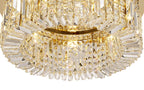 Regent Cholet Round 8 Light Flush Chandelier in Gold with Crystal