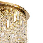 Regent Cholet Round 8 Light Flush Chandelier in Gold with Crystal