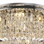 Regent Cholet Round 8 Light Flush Chandelier in Polished Chrome with Crystal