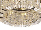 Regent Cholet Round 8 Light Flush Chandelier in Polished Chrome with Crystal