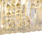 Regent Cholet Small Rectangular 2 Light Wall Light in Gold with Crystal