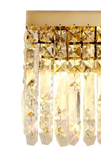 Regent Cholet Small Rectangular 2 Light Wall Light in Gold with Crystal