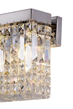Regent Cholet Small Rectangular 2 Light Wall Light in Polished Chrome with Crystal