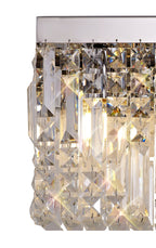 Regent Cholet Small Rectangular 2 Light Wall Light in Polished Chrome with Crystal