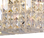 Regent Cholet Small Rectangular 2 Light Wall Light in Polished Chrome with Crystal