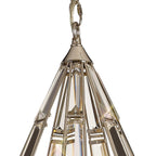 Regent Cluny Diamond 3 Light Pendant Light in Polished Nickel