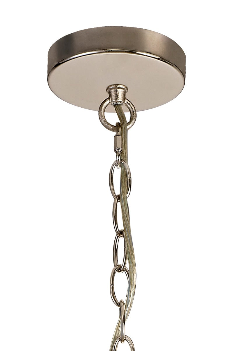Regent Cluny Diamond 3 Light Pendant Light in Polished Nickel