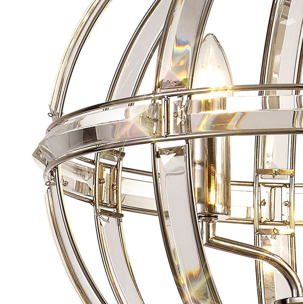 Regent Cluny Medium Round 3 Light Pendant Light in Polished Nickel
