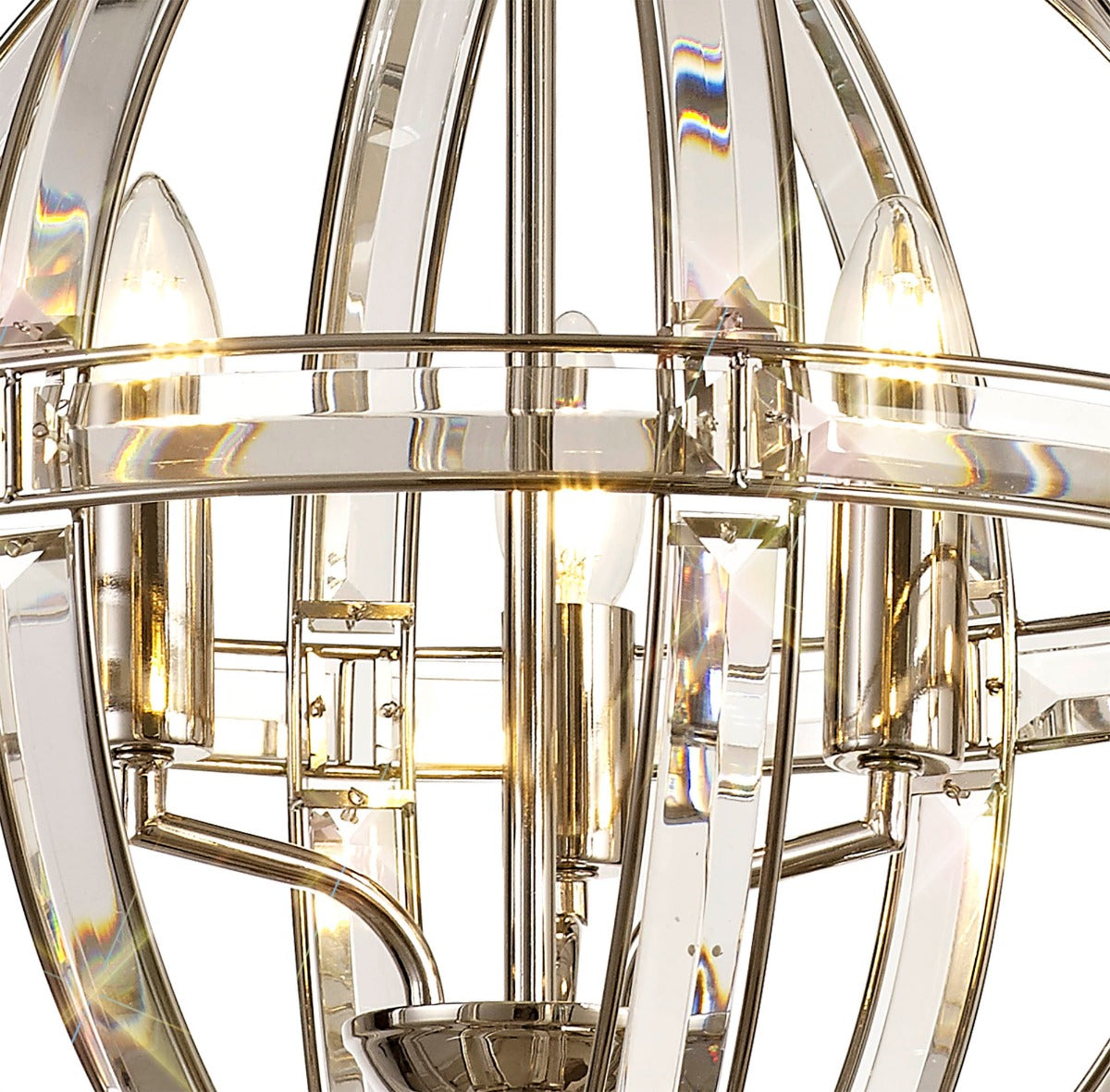 Regent Cluny Medium Round 3 Light Pendant Light in Polished Nickel