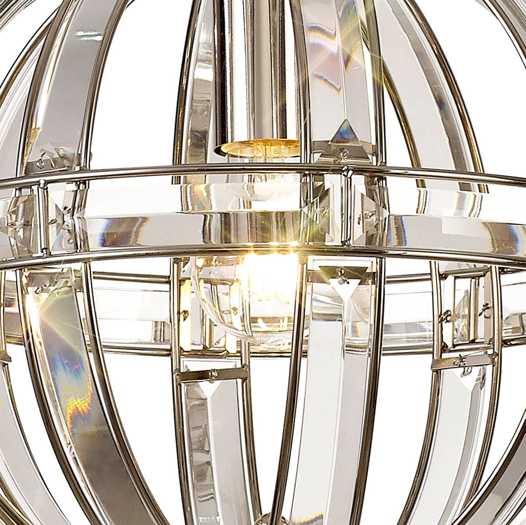 Regent Cluny Small Round 1 Light Pendant Light in Polished Nickel