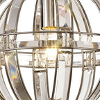 Regent Cluny Small Round 1 Light Pendant Light in Polished Nickel