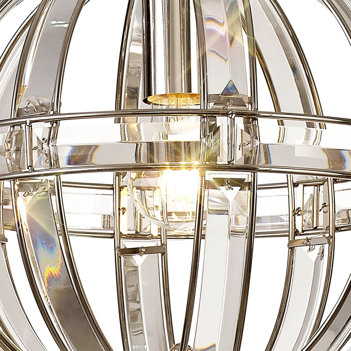 Regent Cluny Small Round 1 Light Pendant Light in Polished Nickel