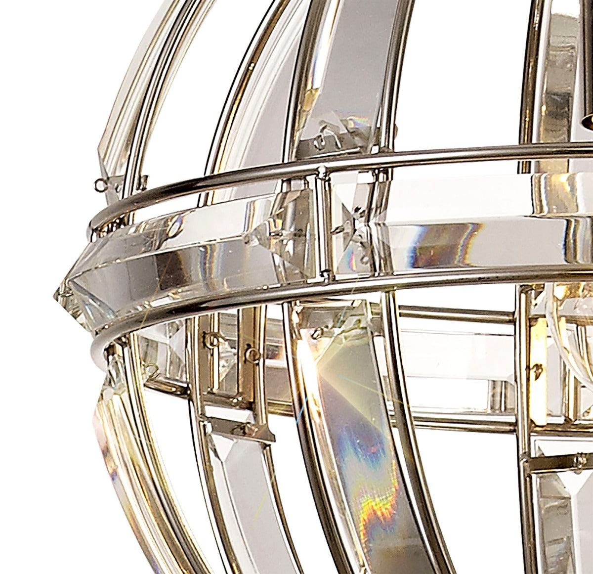 Regent Cluny Small Round 1 Light Pendant Light in Polished Nickel