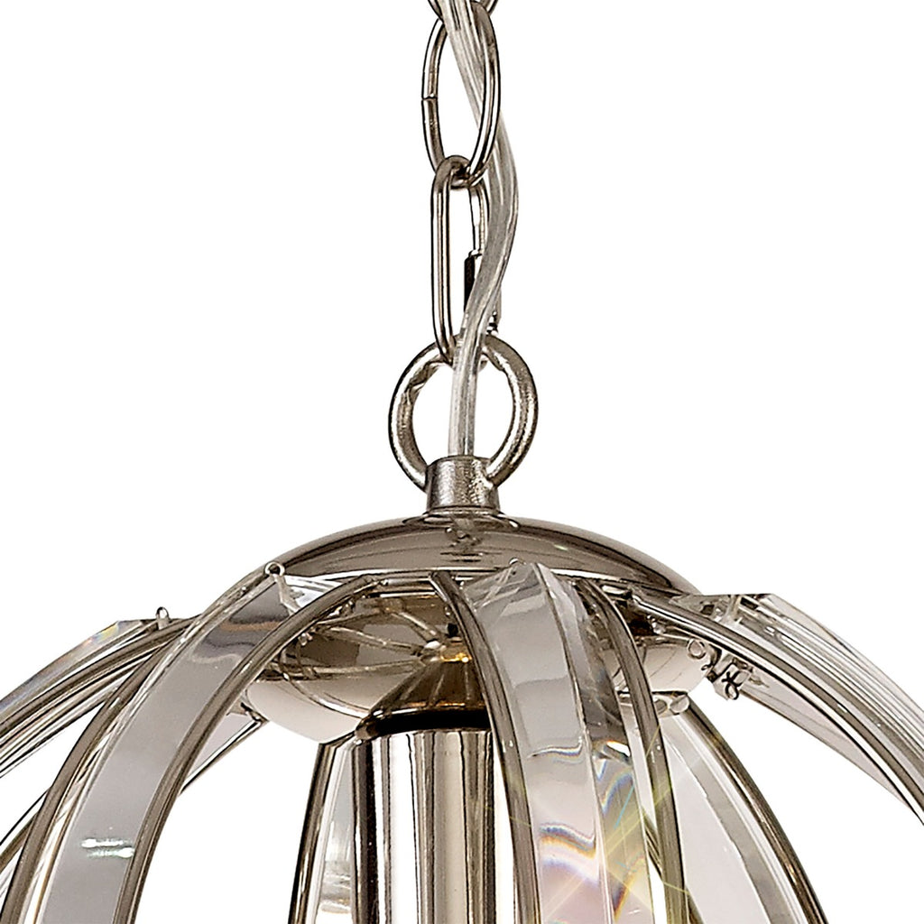 Regent Cluny Small Round 1 Light Pendant Light in Polished Nickel