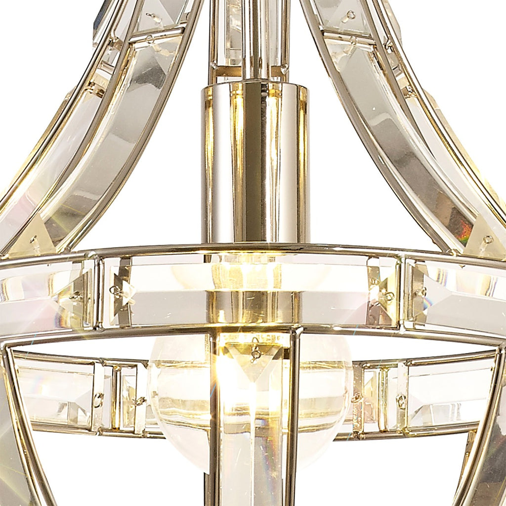 Regent Cluny Teardrop 1 Light Pendant Light in Polished Nickel