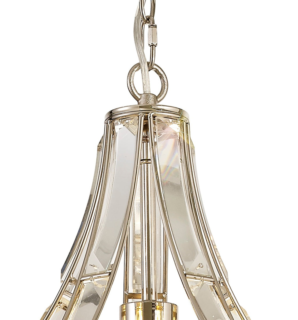 Regent Cluny Teardrop 1 Light Pendant Light in Polished Nickel