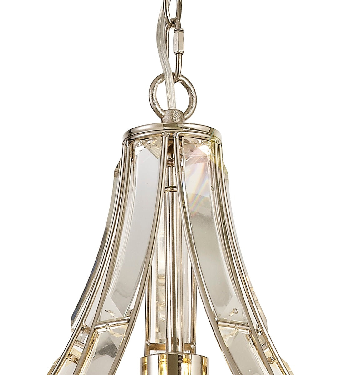 Regent Cluny Teardrop 1 Light Pendant Light in Polished Nickel