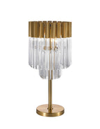 Regent Fontainebleau 3 Light Table Lamp in Brass with Clear Sculpted Glass