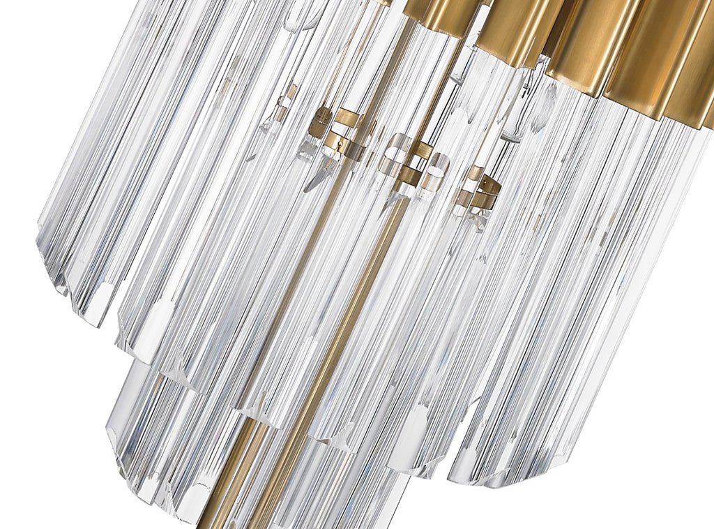 Regent Fontainebleau 3 Light Table Lamp in Brass with Clear Sculpted Glass