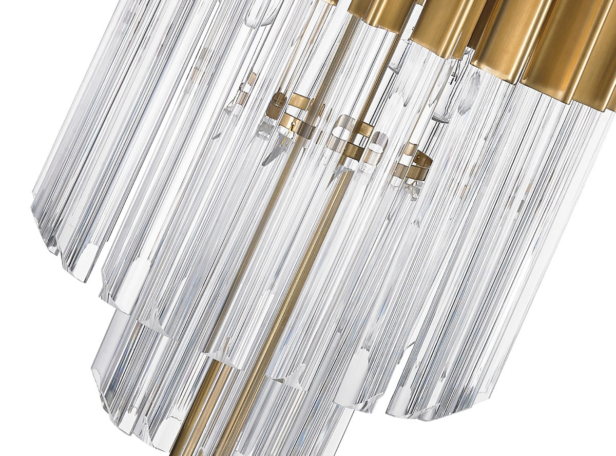 Regent Fontainebleau 3 Light Table Lamp in Brass with Clear Sculpted Glass