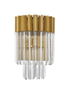 Regent Fontainebleau 3 Light Wall Light in Brass with Clear Sculpted Glass