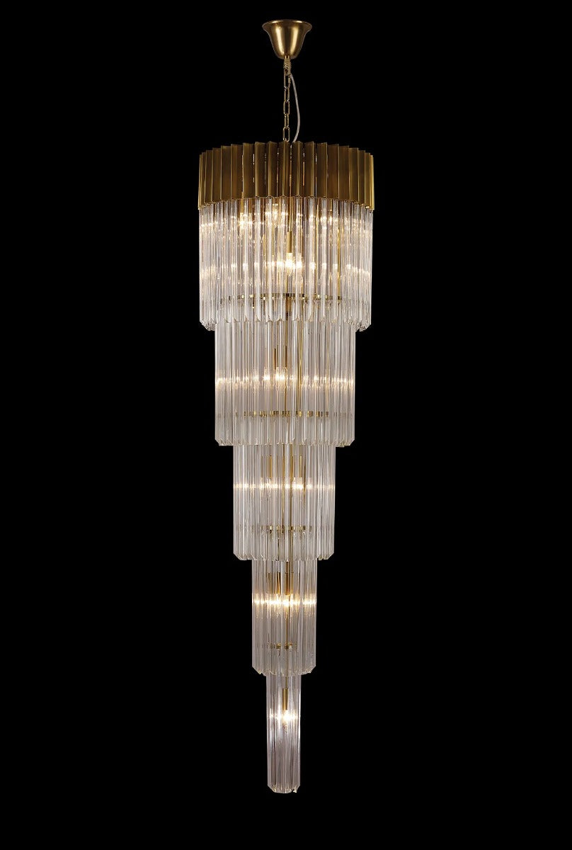 Regent Fontainebleau 5 Tier 18 Light Chandelier in Brass