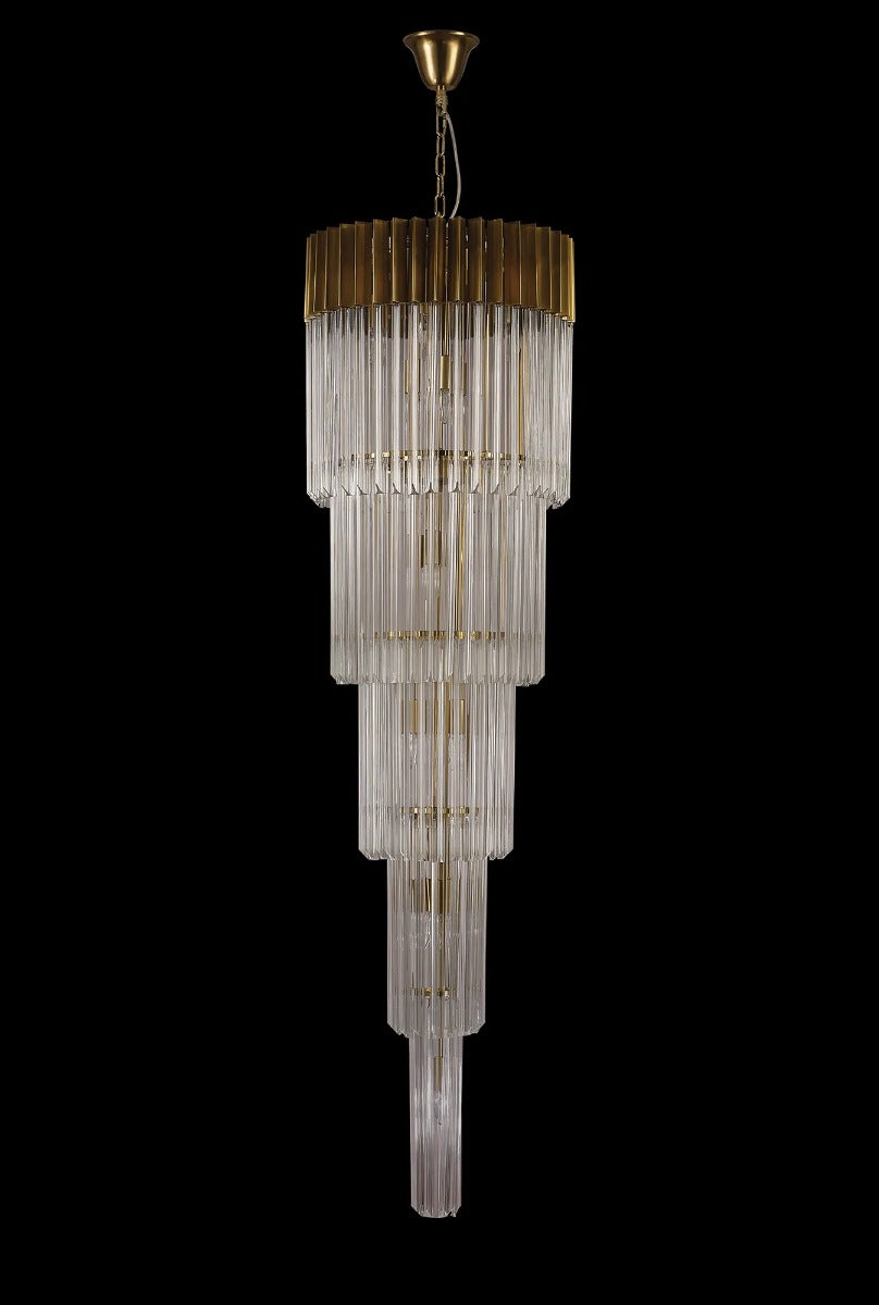 Regent Fontainebleau 5 Tier 18 Light Chandelier in Brass