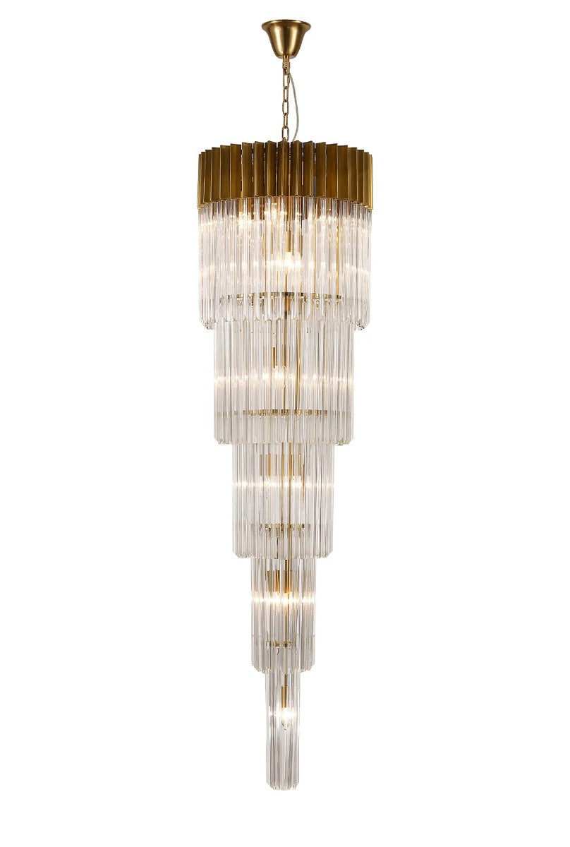 Regent Fontainebleau 5 Tier 18 Light Chandelier in Brass