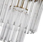 Regent Fontainebleau Round 4 Light Pendant Light in Brass with Clear Sculpted Glass