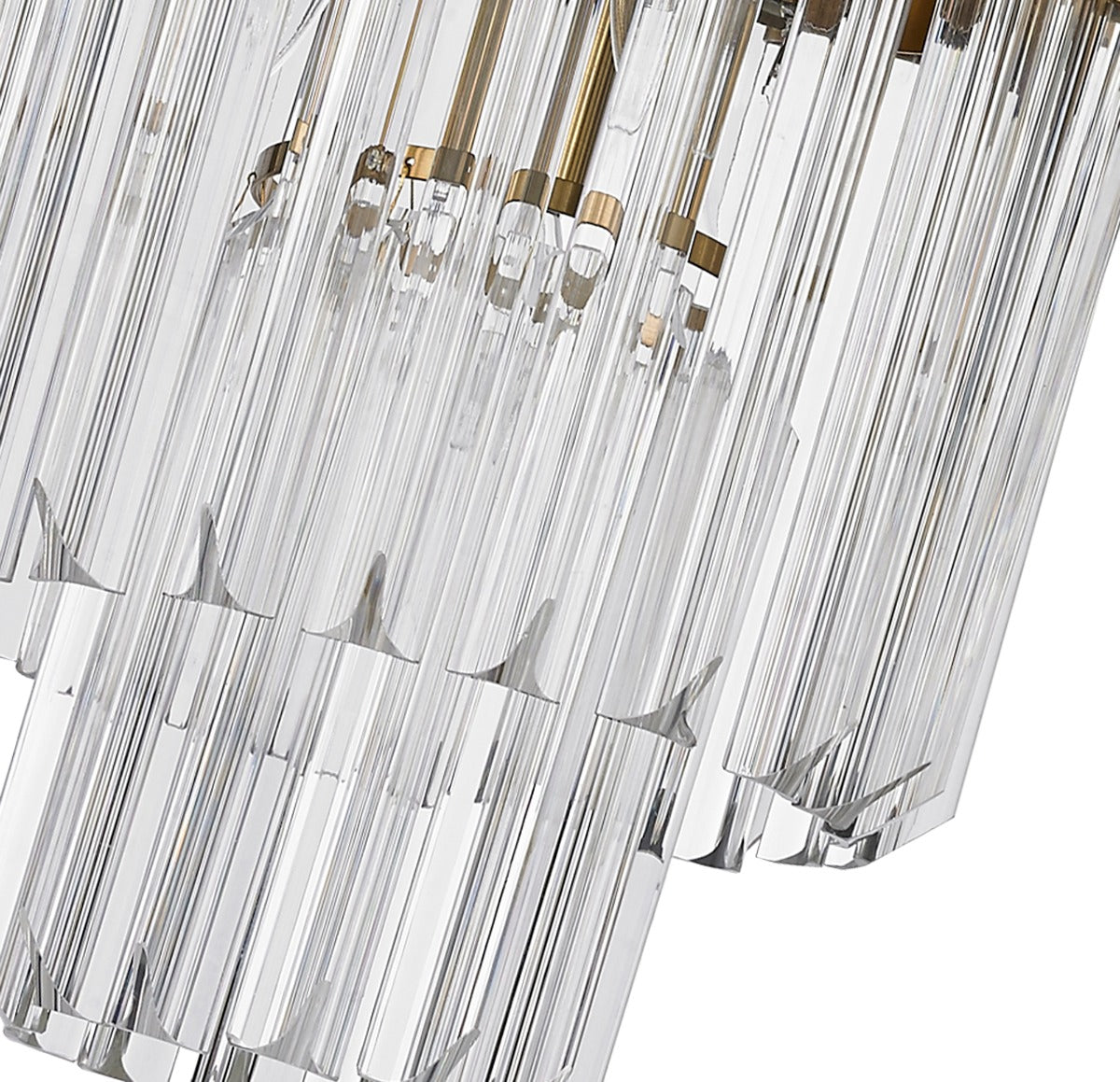 Regent Fontainebleau Round 4 Light Pendant Light in Brass with Clear Sculpted Glass