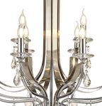 Regent Gagny 12 Light Pendant Light in Polished Chrome and Satin Nickel with Clear Crystal