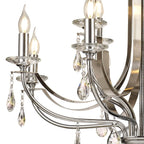 Regent Gagny 12 Light Pendant Light in Polished Chrome and Satin Nickel with Clear Crystal
