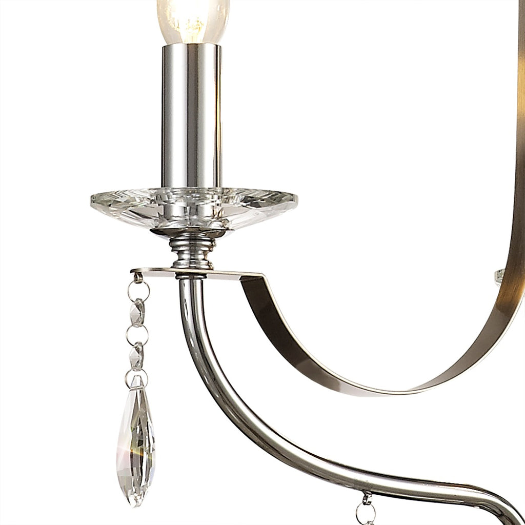 Regent Gagny 3 Light Pendant Light in Polished Chrome and Satin Nickel with Crystal