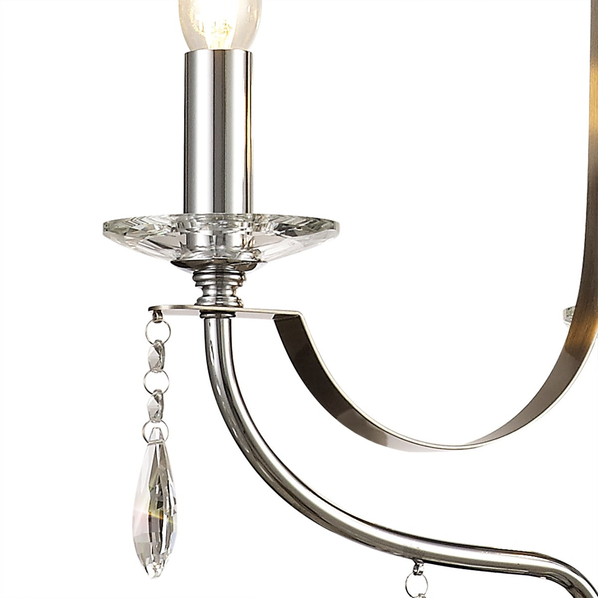 Regent Gagny 3 Light Pendant Light in Polished Chrome and Satin Nickel with Crystal