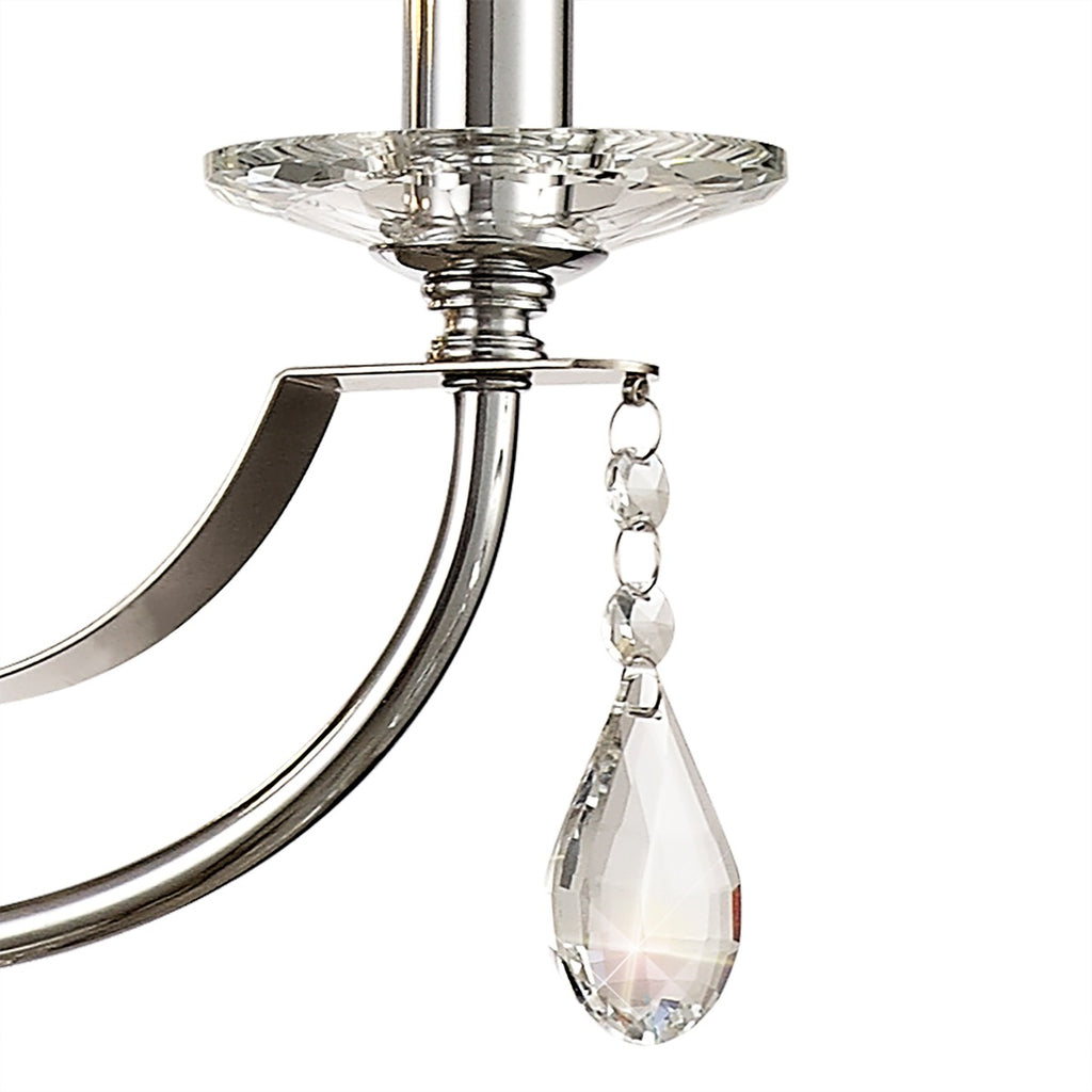 Regent Gagny 3 Light Pendant Light in Polished Chrome and Satin Nickel with Crystal