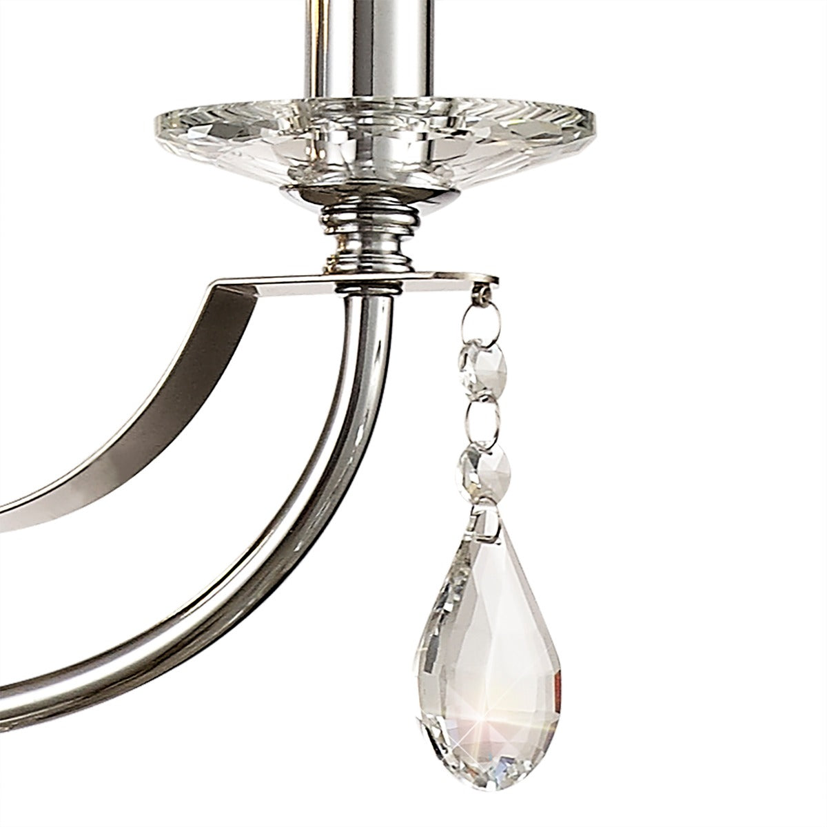 Regent Gagny 3 Light Pendant Light in Polished Chrome and Satin Nickel with Crystal