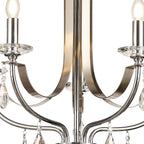 Regent Gagny 5 Light Pendant Light in Polished Chrome and Satin Nickel with Clear Crystal