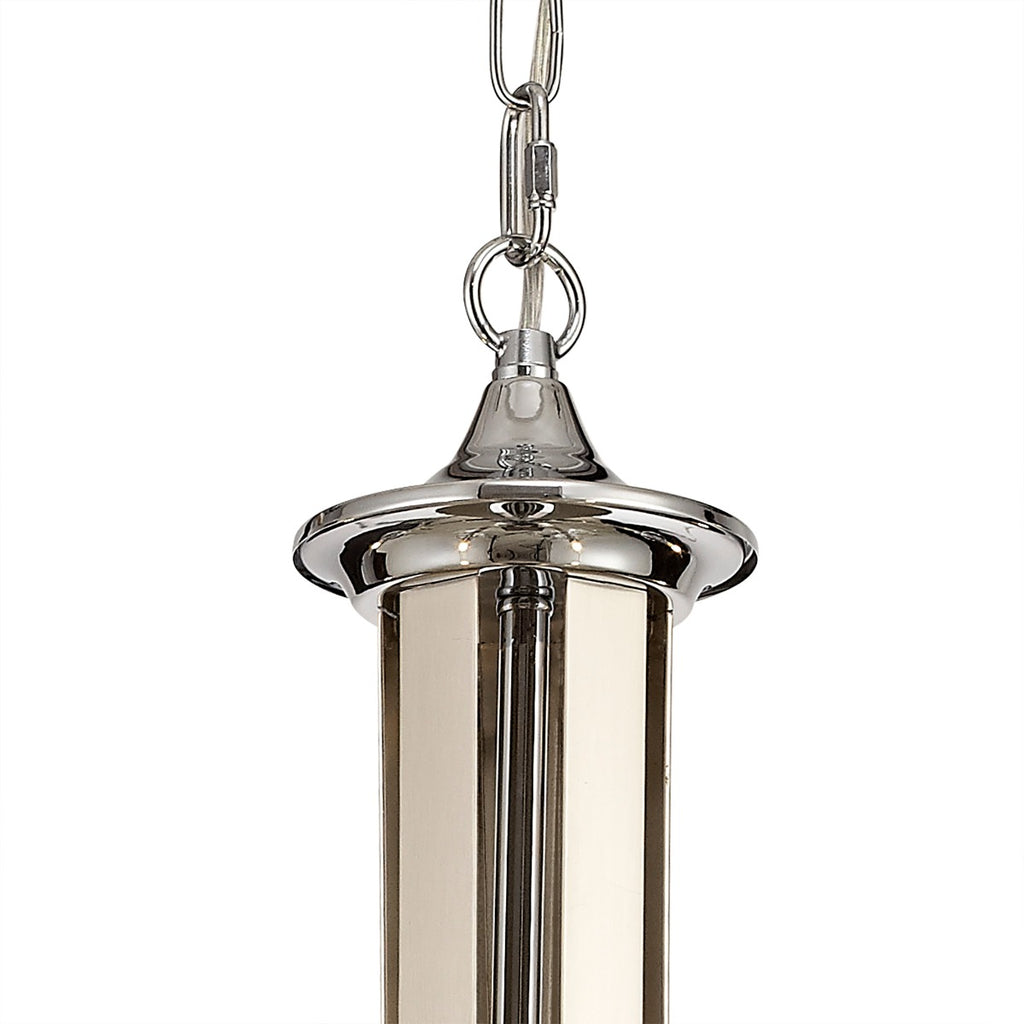 Regent Gagny 5 Light Pendant Light in Polished Chrome and Satin Nickel with Clear Crystal