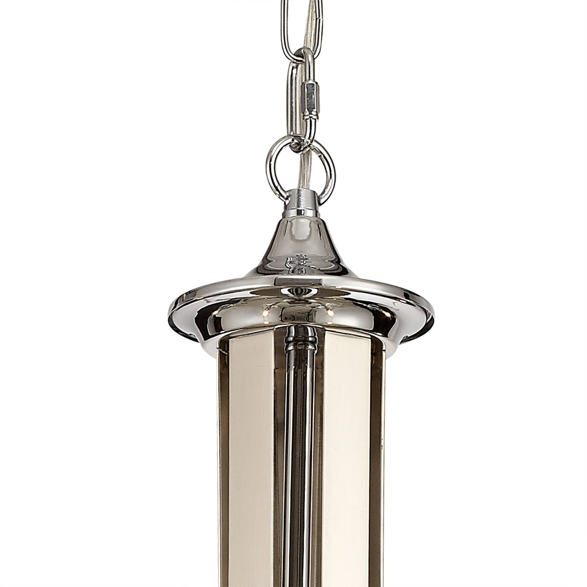 Regent Gagny 5 Light Pendant Light in Polished Chrome and Satin Nickel with Clear Crystal