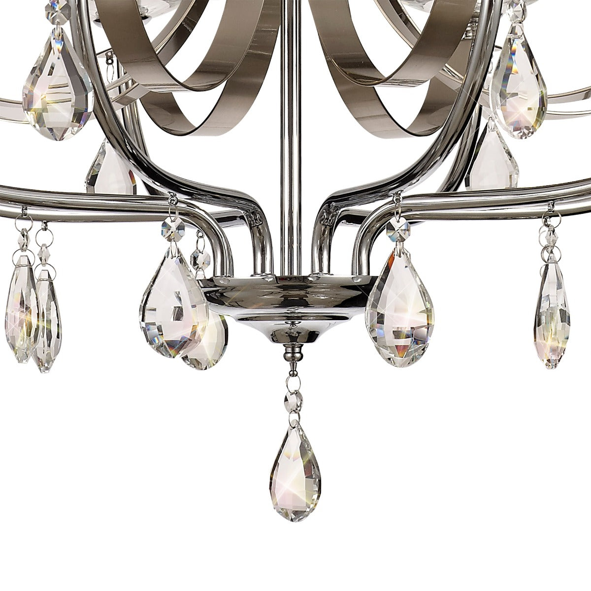Regent Gagny 8 Light Pendant Light in Polished Chrome and Satin Nickel with Crystal